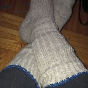 Men's Classic White Socks with Blue Trim